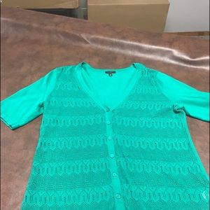 Talbots slim fit cardigan wear over white cami and tuck in your jeans